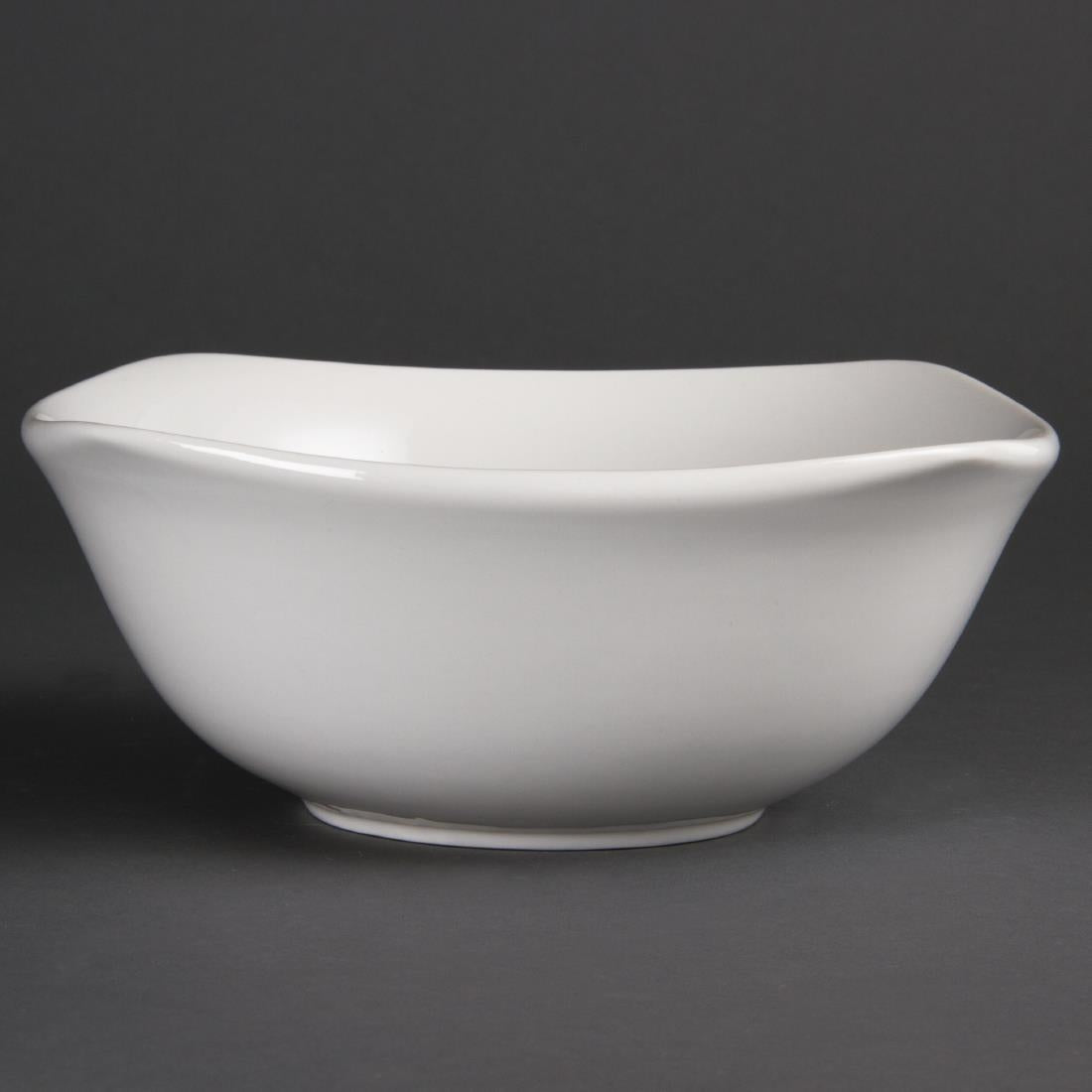 U175 Olympia Whiteware afgeronde vierkante schalen 22cm (12 stuks)