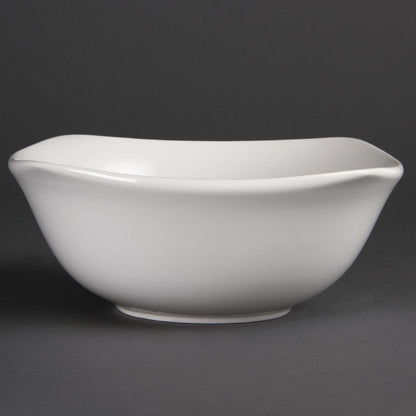 U175 Olympia Whiteware afgeronde vierkante schalen 22cm (12 stuks)