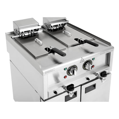 SA782 Buffalo 600 Serie Vrijstaande Elektrische Friteuse Met Dubbele Tank 2X 8Ltr