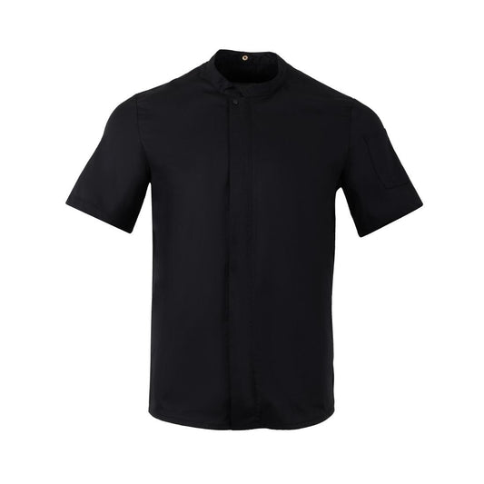 BA115-S Southside Harlem Koksbuis Met Korte Mouwen Zwart Maat S