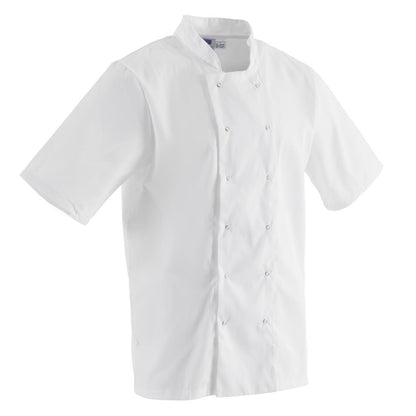 B250-XXL Whites Boston unisex koksbuis korte mouw wit XXL