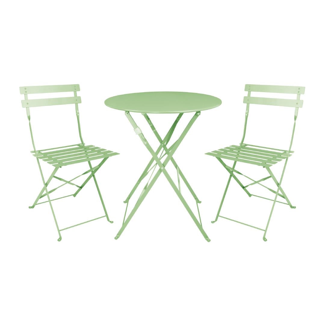FT270 Bolero stalen klapstoelen lichtgroen (2 stuks)