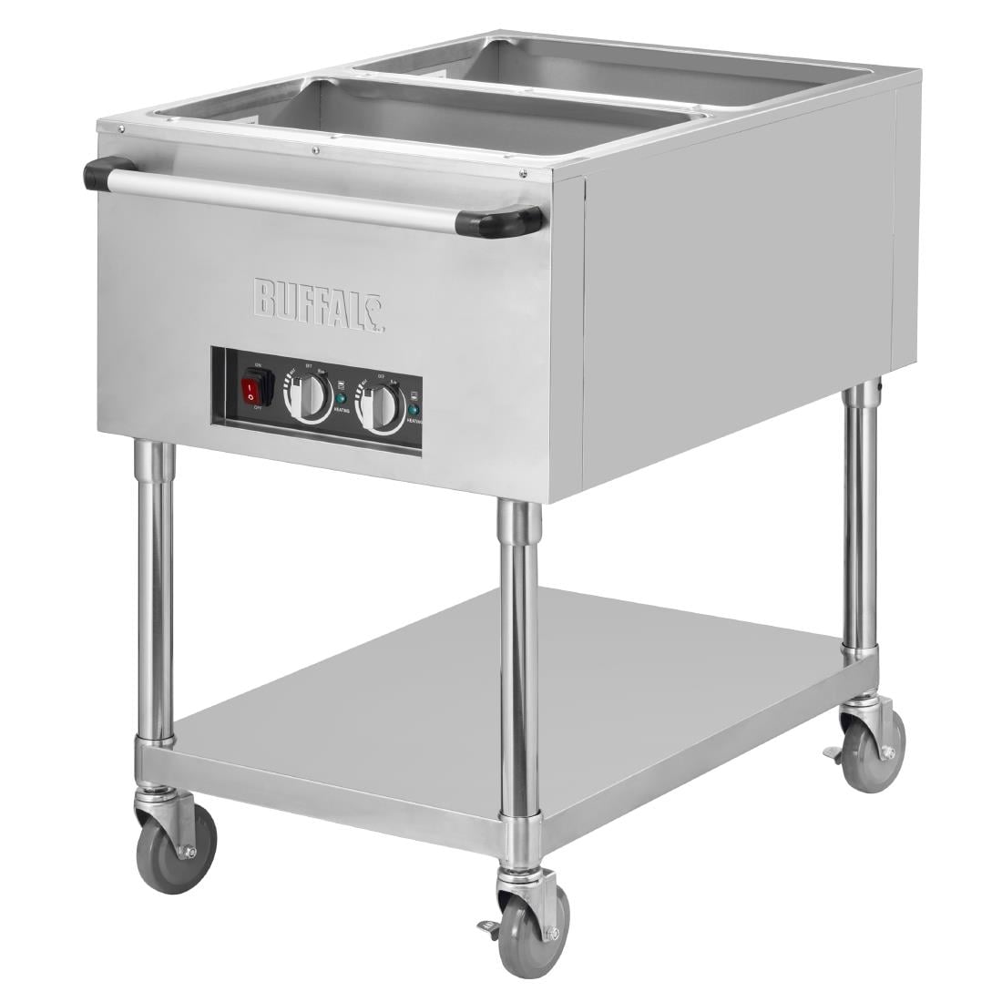 JB983 Buffalo Mobiele bain marie wagen 2x 1/1GN