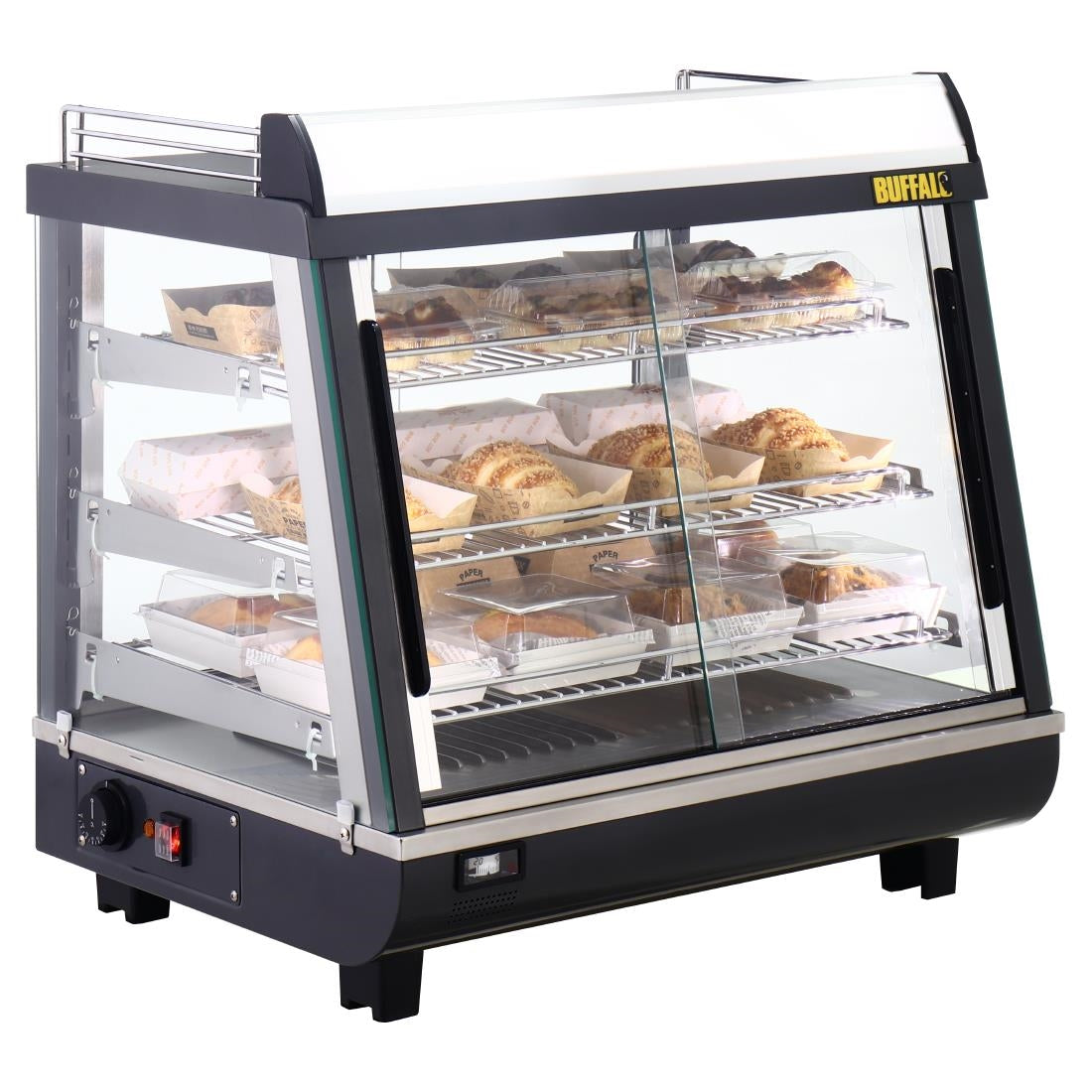 HW927 Buffalo Voor- En Achterdeur Verwarmde Vitrine 96Ltr