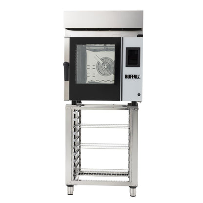 SA773 Buffalo Vrijstaande Slimme Touchscreen Compacte Combi Oven 6 x GN 1/1 Met Installatiekit En Afzuigkap