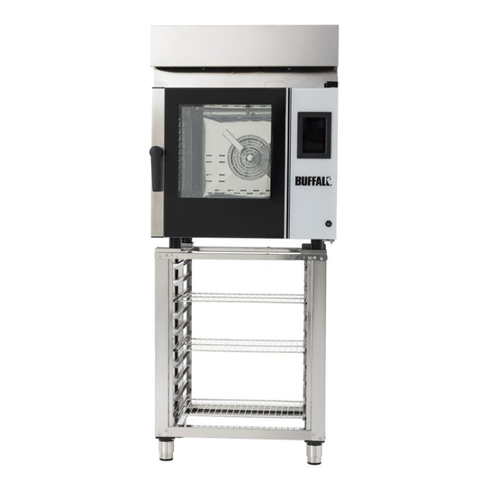 SA773 Buffalo Vrijstaande Slimme Touchscreen Compacte Combi Oven 6 x GN 1/1 Met Installatiekit En Afzuigkap