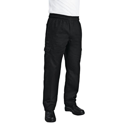 B222-XXL Chef Works unisex slim fit cargo broek zwart XXL