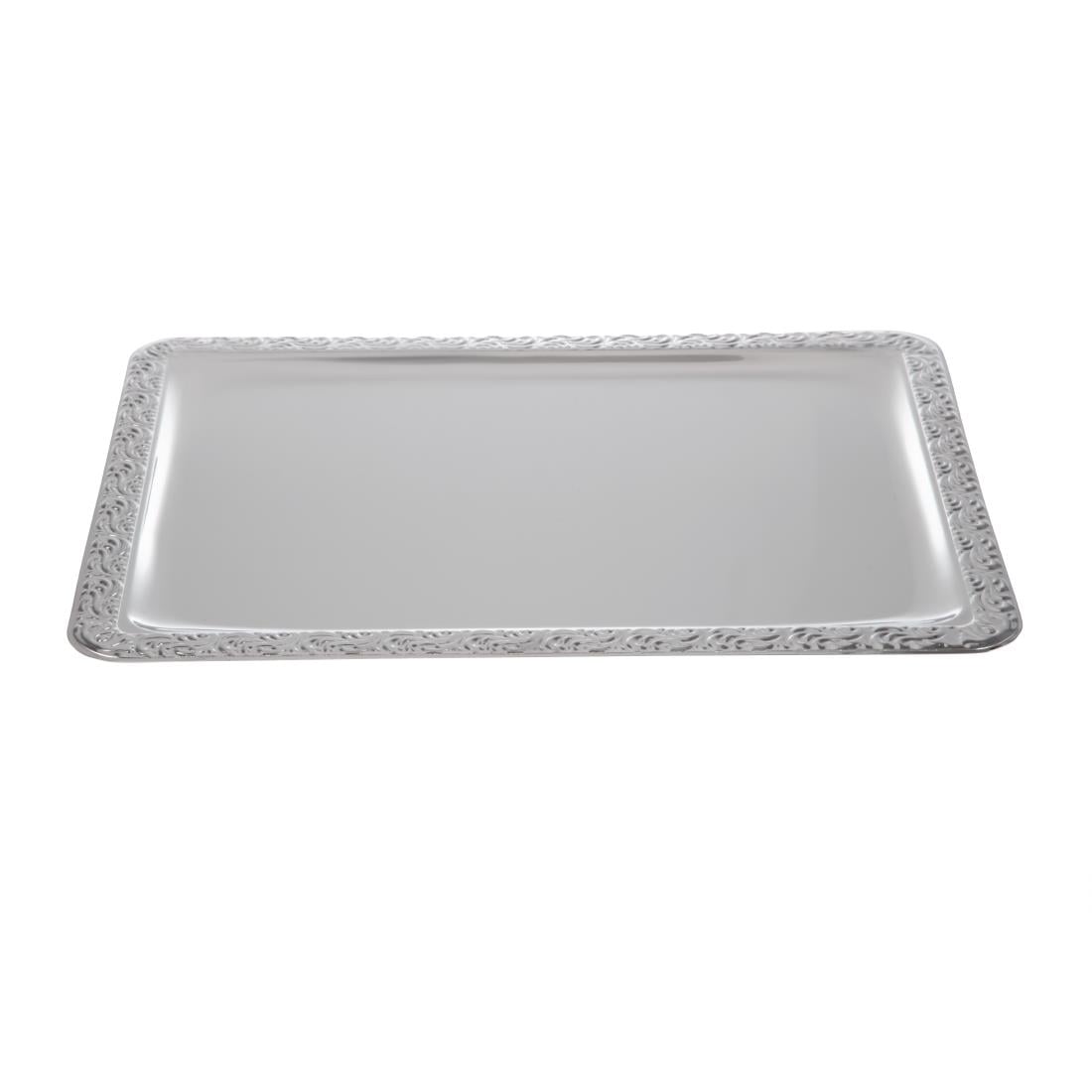 P005 APS RVS serveerschaal met versierde rand 42x31cm