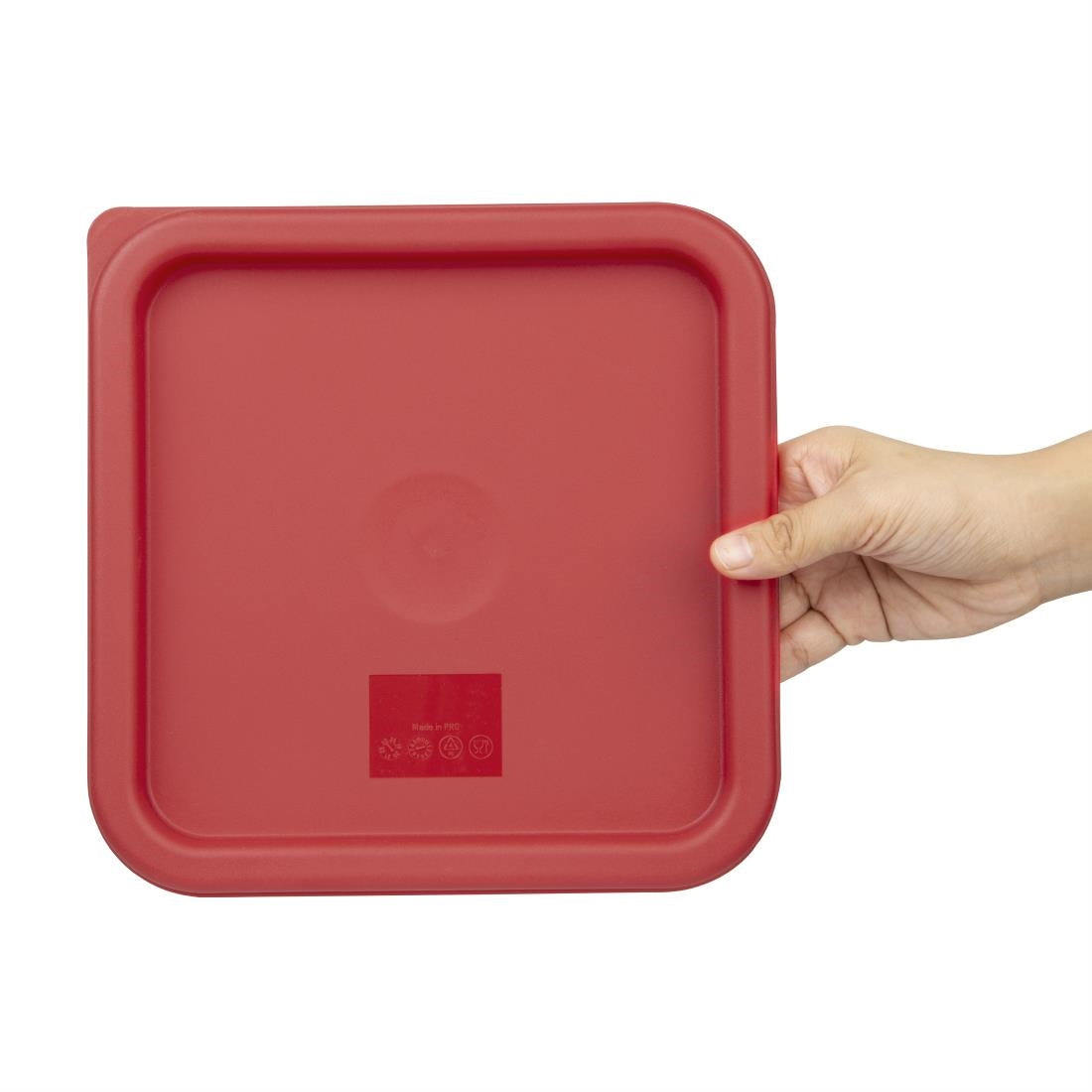 CF041 Hygiplas vierkant deksel rood medium