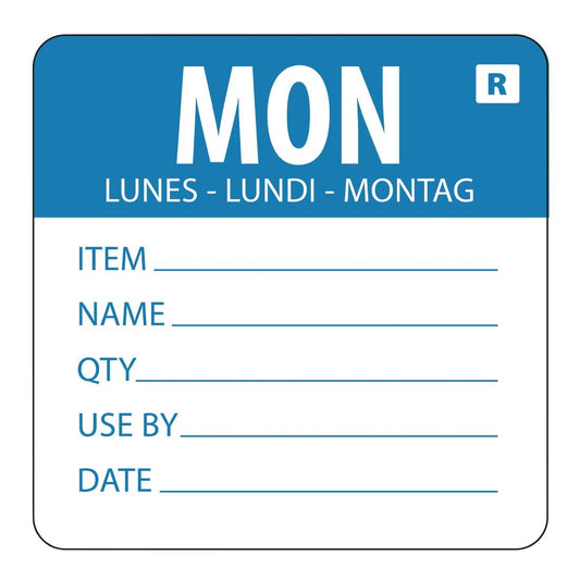 L066 Hygiplas afneembare kleurcode voedseletiketten maandag (500 stuks)