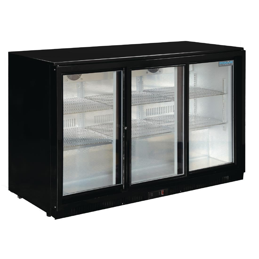GL006 Polar G-serie 3-deurs barkoeling met schuifdeuren zwart 330L