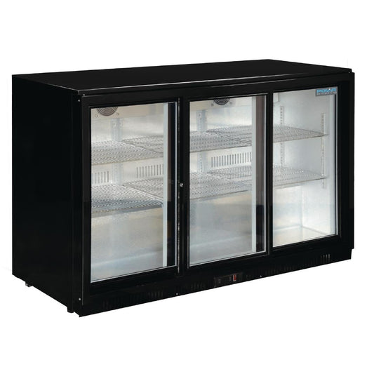 GL006 Polar G-serie 3-deurs barkoeling met schuifdeuren zwart 330L
