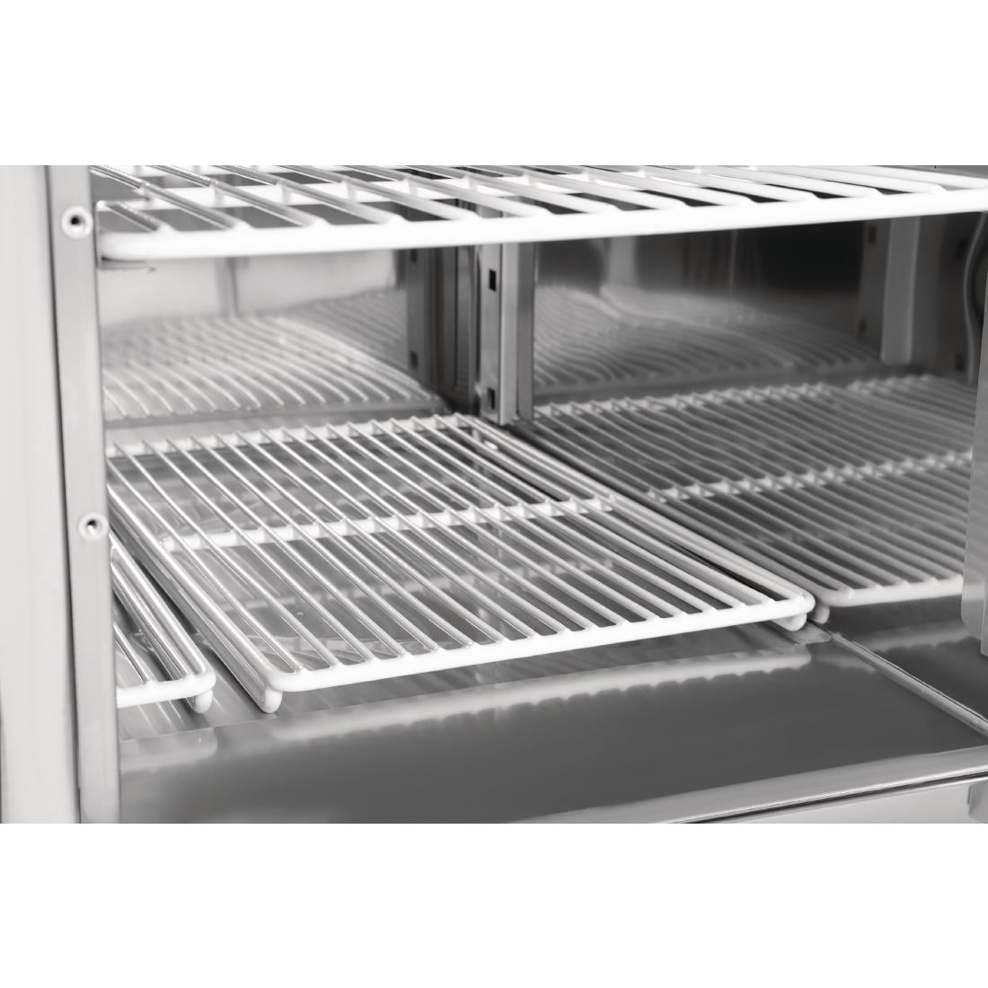 GH267 Polar G-serie 3-deurs pizza koelwerkbank met opzetvitrine 436Ltr