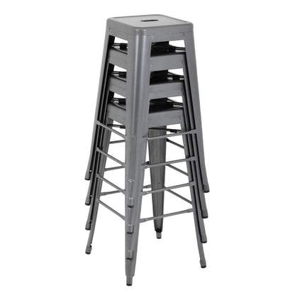 DM934 Bolero Bistro stalen barkruk grijs (4 stuks)
