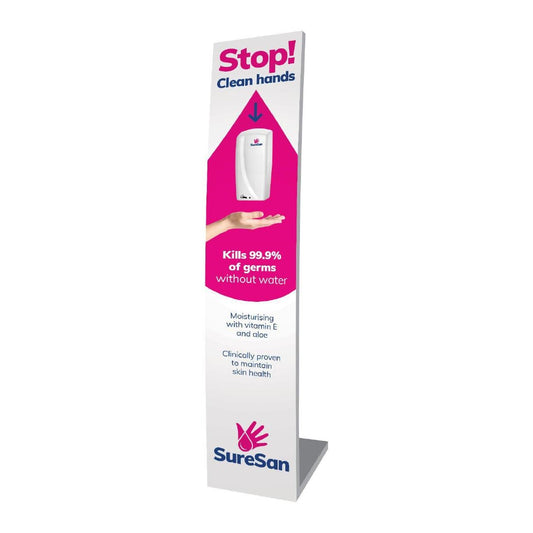 DE986 Aluminium handreiniger standaard met automatische handsfree dispenser
