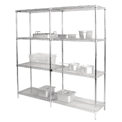 U894 Vogue chroom schappen voor Vogue voorraadrekken 152,5x61cm (2 stuks)