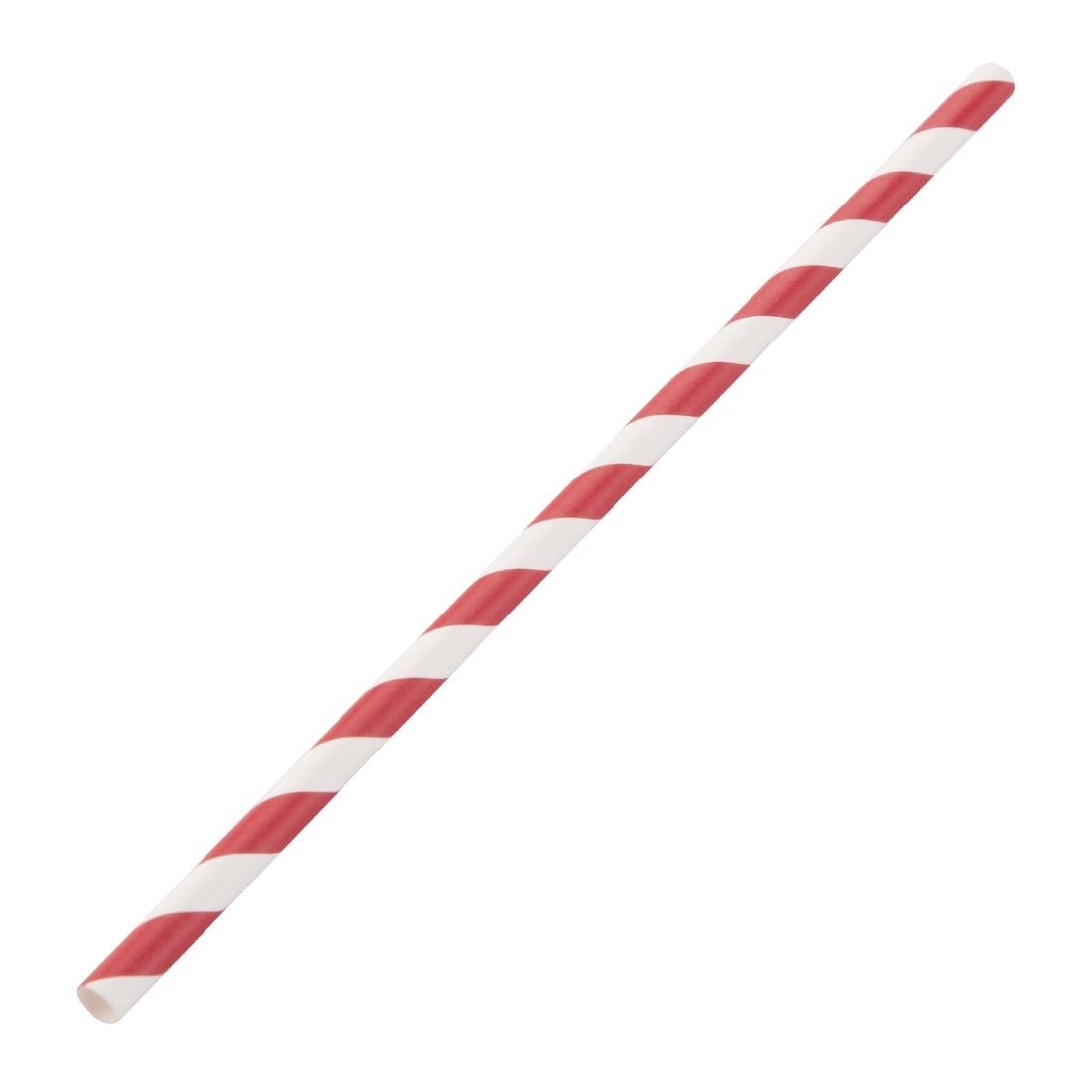 DE927 Fiesta Compostable composteerbare papieren rietjes rood-wit gestreept (250 stuks)